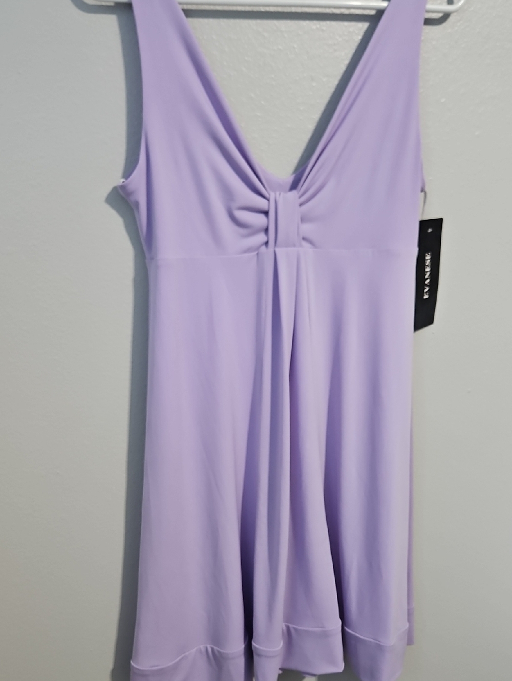 Lavender Sleeveless V-Neck Knot Front Dress